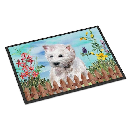 Carolines Treasures Westie Spring Indoor or Outdoor Mat - 18 x 27 in. CK1263MAT